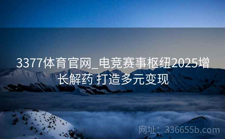 3377体育官网_电竞赛事枢纽2025增长解药 打造多元变现