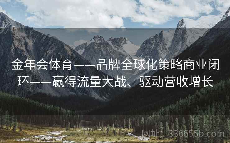 金年会体育——品牌全球化策略商业闭环——赢得流量大战、驱动营收增长